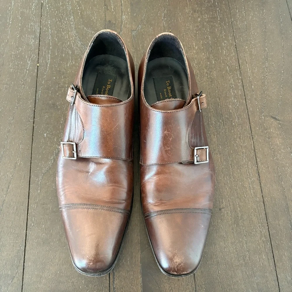 To Boot New York Grant Brown Calf Double Monkstrap Shoes Brown Size‎ 9.5